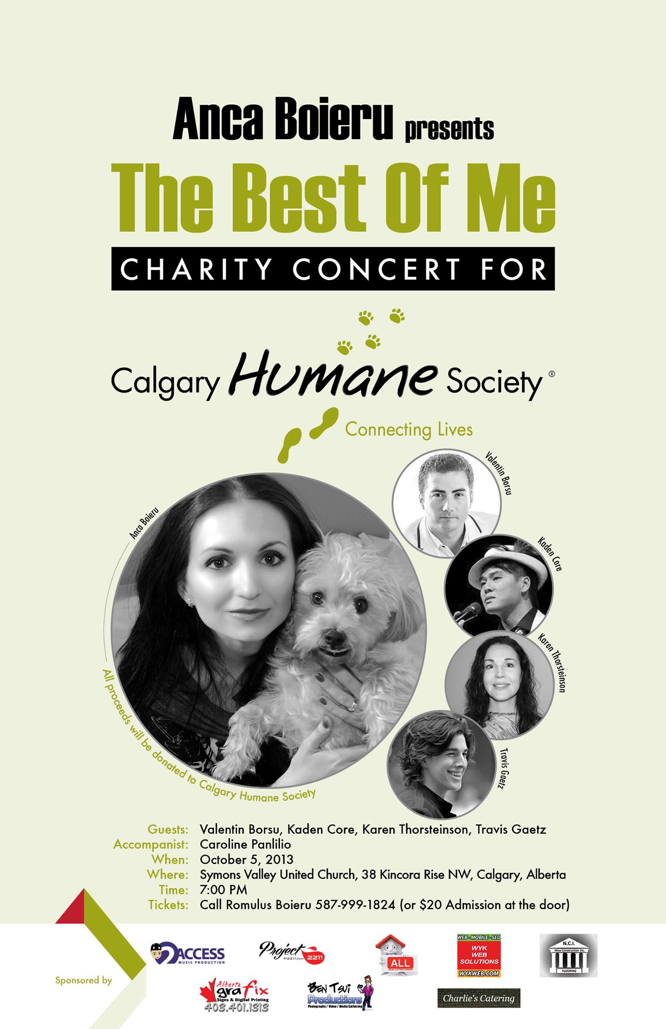 Anca Boieru and Friends Charity Concert for Calgary Humane Society